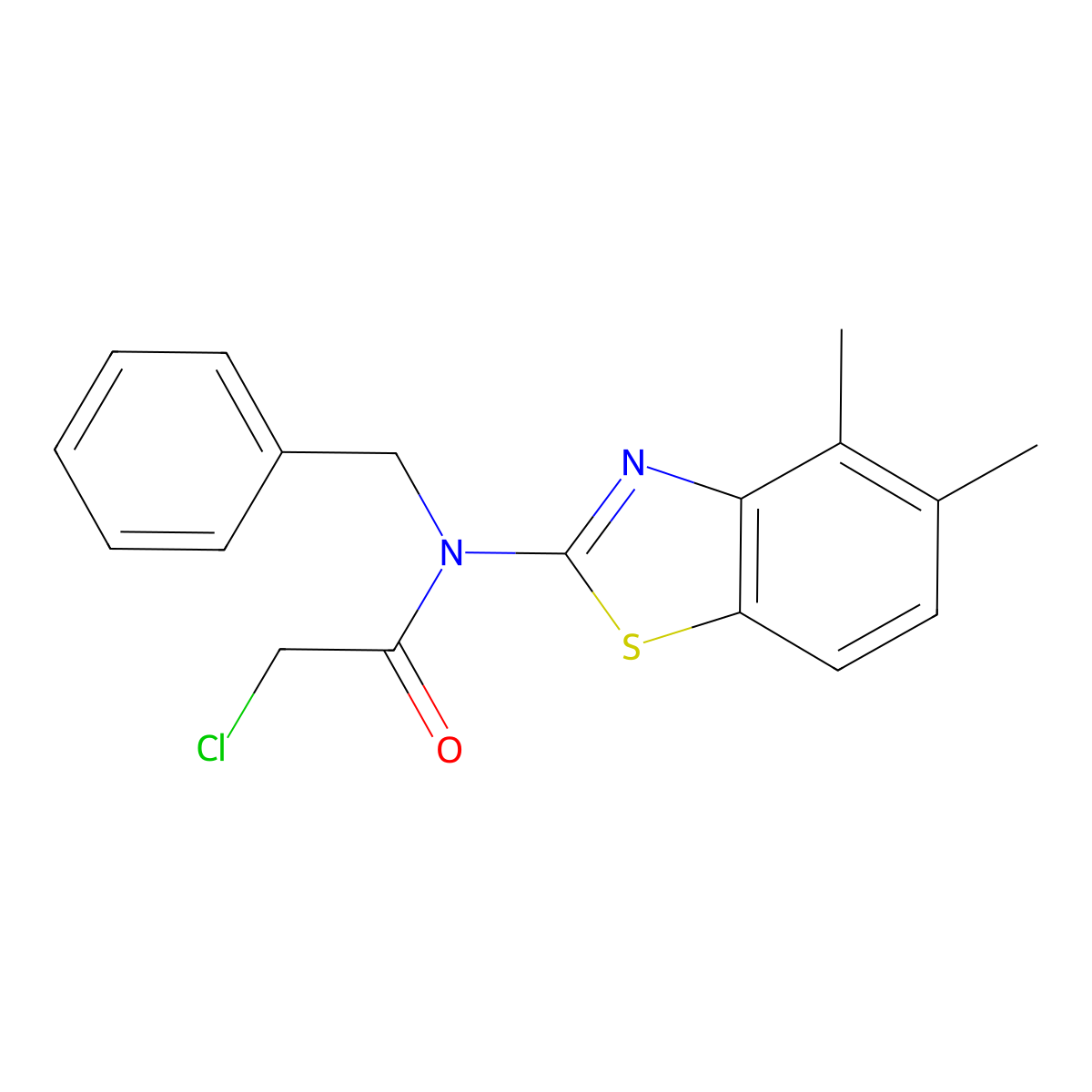 N-benzyl-2-chloro-N-(4,5-dimethyl-1,3-benzothiazol-2-yl)acetamide molecular structure, CAS 1000930-32-4