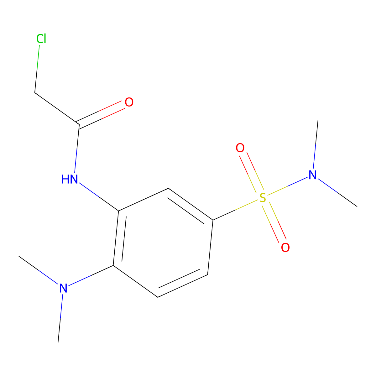 2-chloro-N-[2-(dimethylamino)-5-(dimethylsulfamoyl)phenyl]acetamide molecular structure, CAS 1000930-36-8