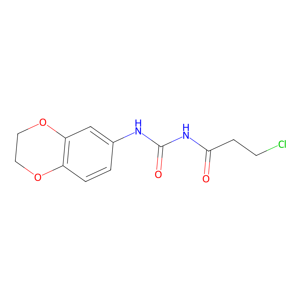 3-(3-Chloropropanoyl)-1-(2,3-dihydro-1,4-benzodioxin-6-yl)urea molecular structure, CAS 1000930-40-4