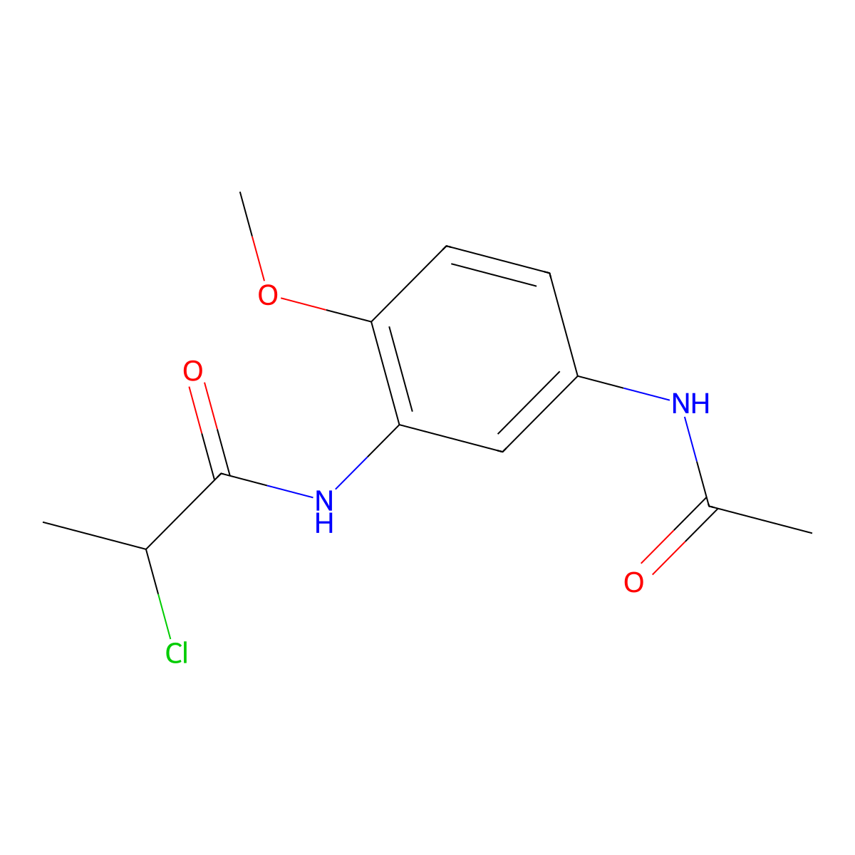 2-chloro-N-(5-acetamido-2-methoxyphenyl)propanamide molecular structure, CAS 1000930-64-2