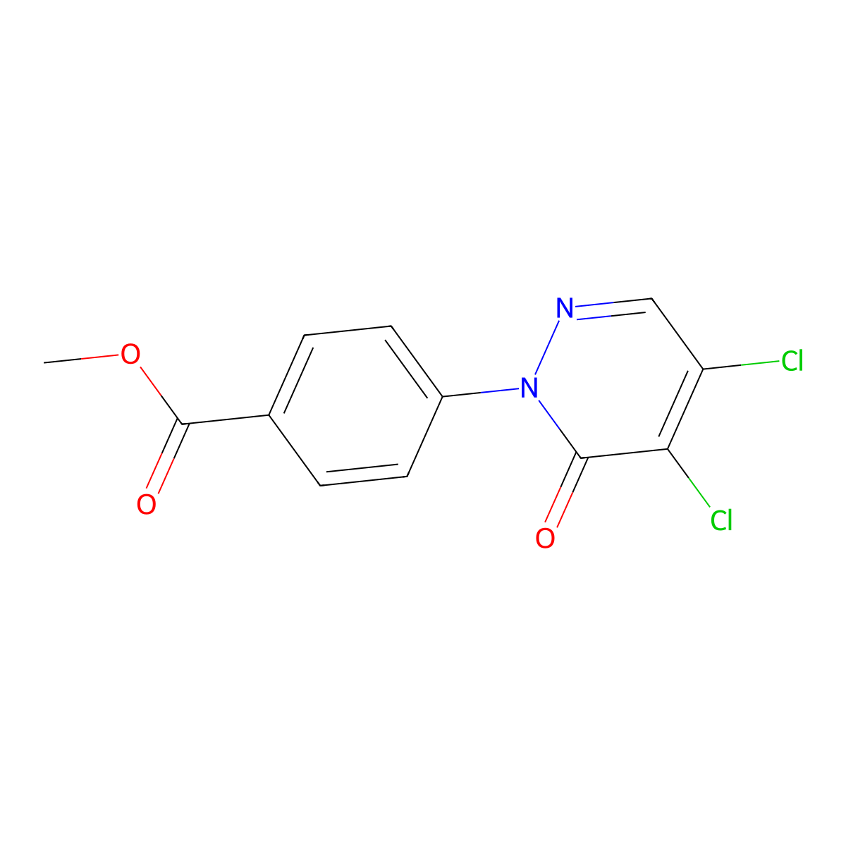 Methyl 4-(4,5-dichloro-6-oxo-1,6-dihydropyridazin-1-yl)benzoate molecular structure, CAS 1000930-84-6