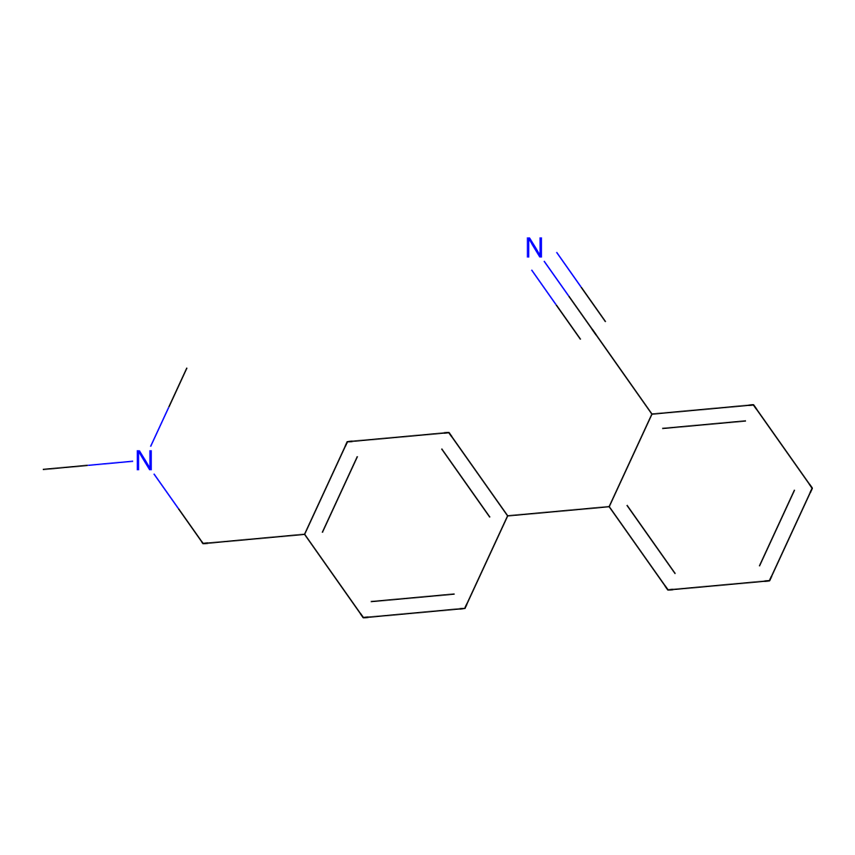 2-{4-[(Dimethylamino)methyl]phenyl}benzonitrile molecular structure, CAS 1000930-96-0