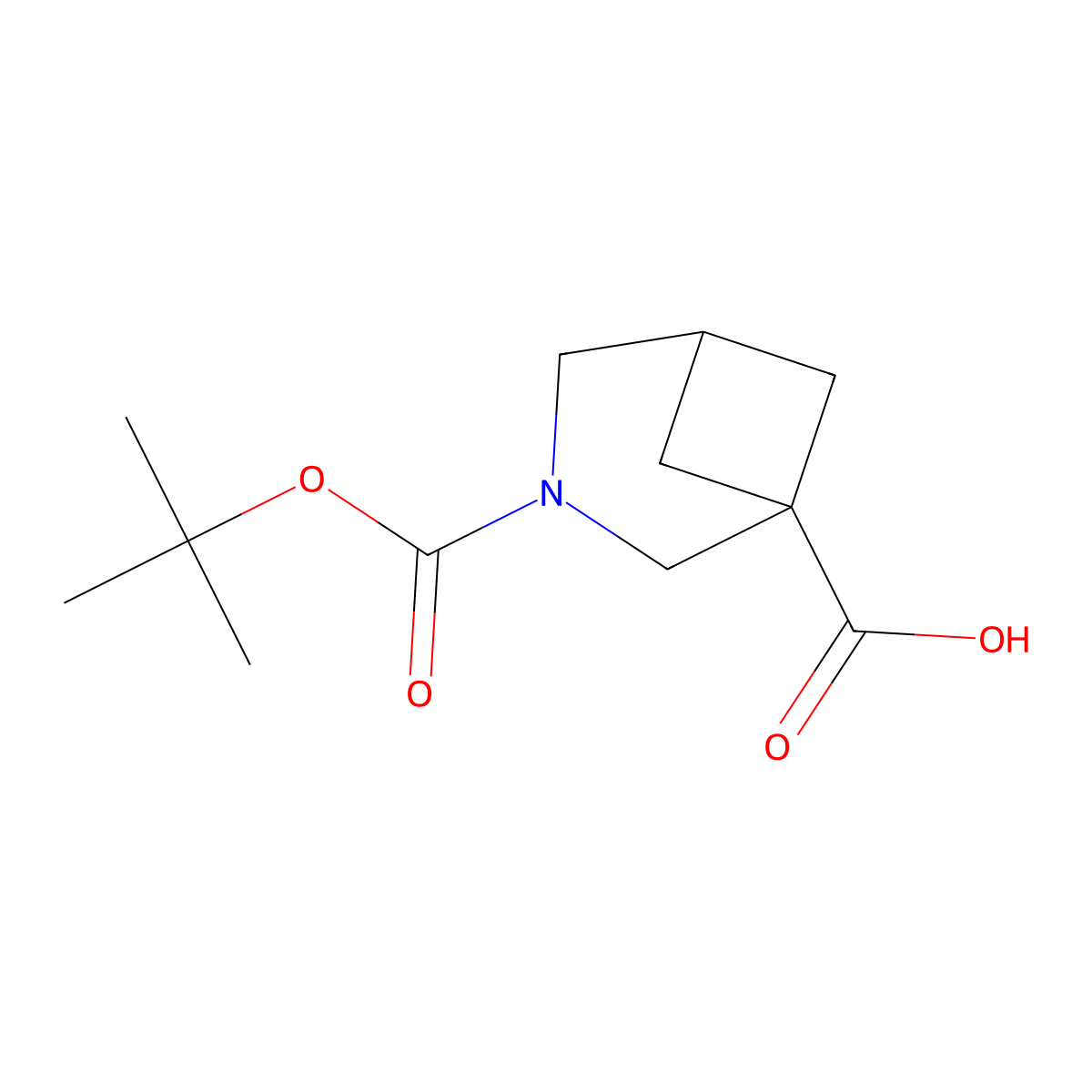3-((Tert-butoxy)carbonyl)-3-azabicyclo(3.1.1)heptane-1-carboxylic acid molecular structure, CAS 1000931-22-5
