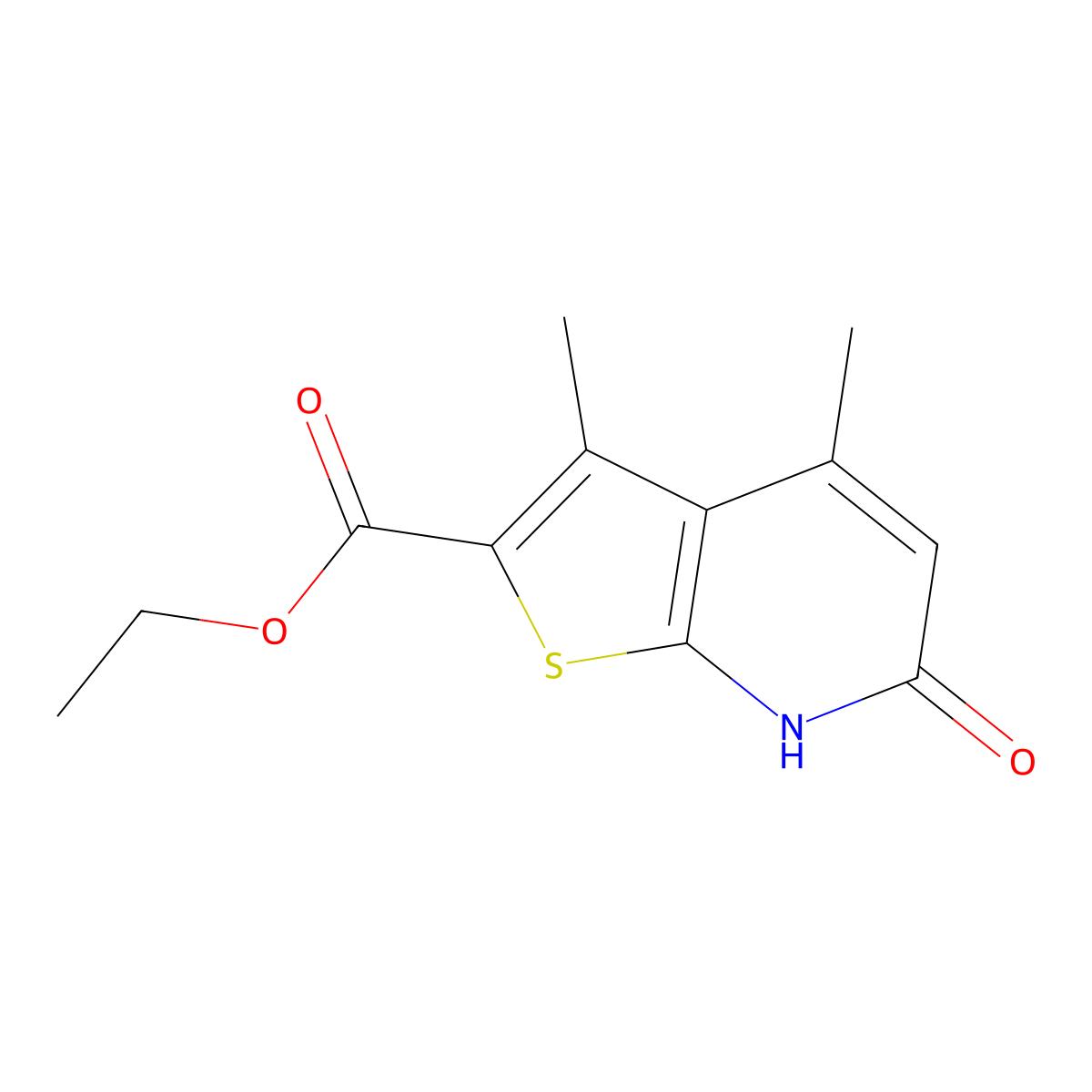 ethyl 3,4-dimethyl-6-oxo-6H,7H-thieno[2,3-b]pyridine-2-carboxylate molecular structure, CAS 1000931-24-7