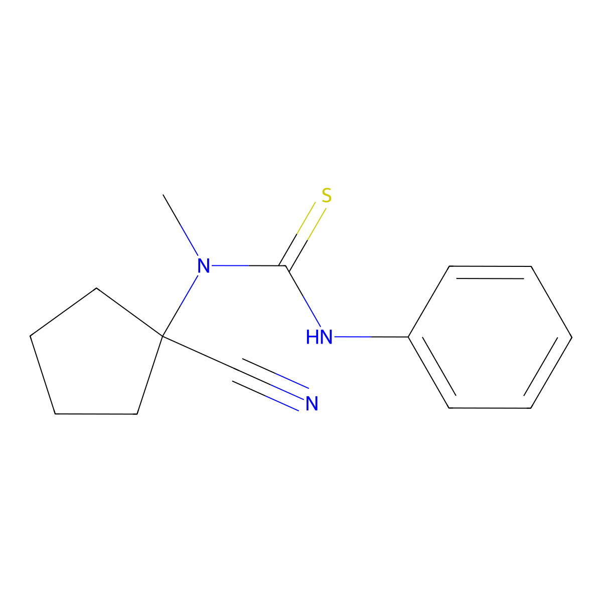 3-(1-Cyanocyclopentyl)-3-methyl-1-phenylthiourea molecular structure, CAS 1000931-28-1