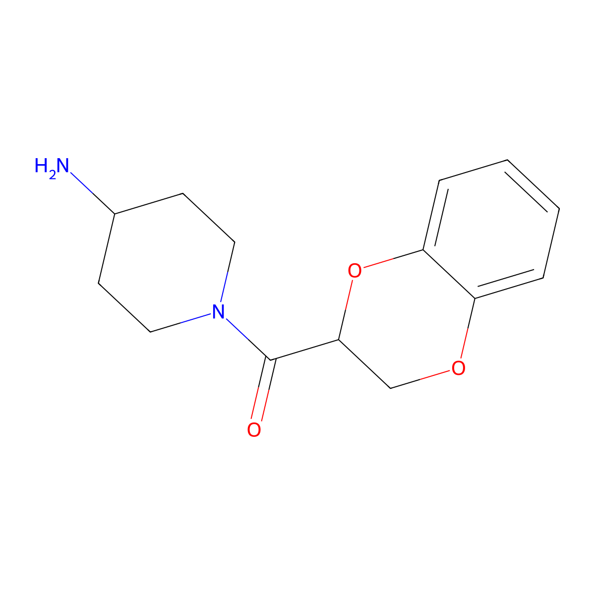 1-(2,3-Dihydro-1,4-benzodioxine-2-carbonyl)piperidin-4-amine molecular structure, CAS 1000931-36-1