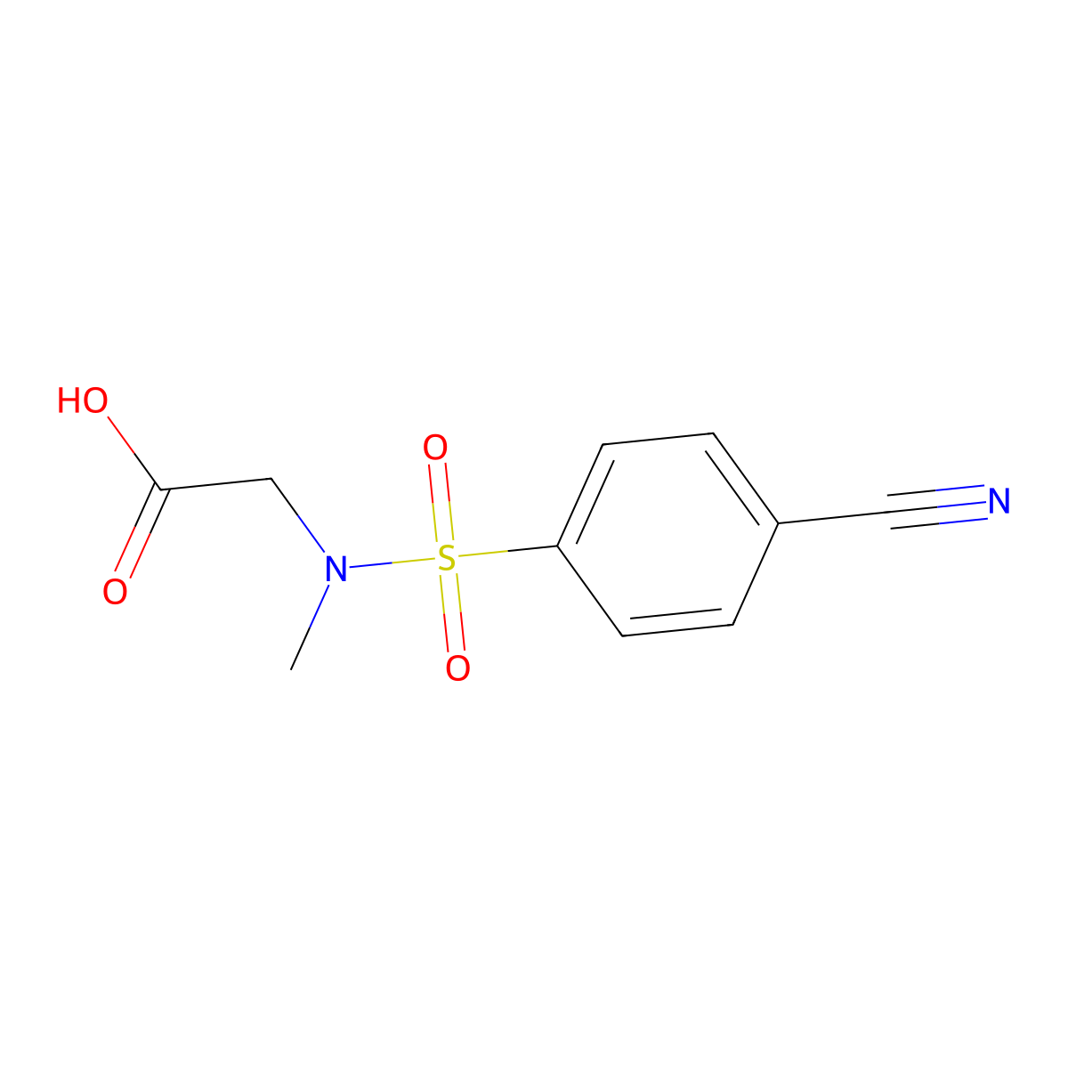 2-(N-methyl4-cyanobenzenesulfonamido)acetic acid molecular structure, CAS 1000931-40-7