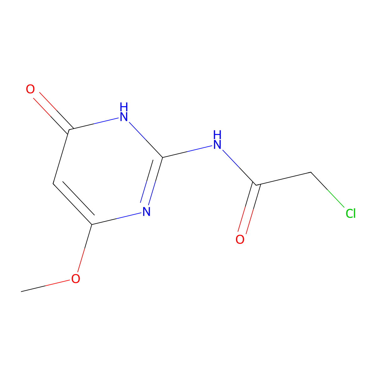 2-chloro-N-(4-methoxy-6-oxo-1,6-dihydropyrimidin-2-yl)acetamide molecular structure, CAS 1000931-56-5