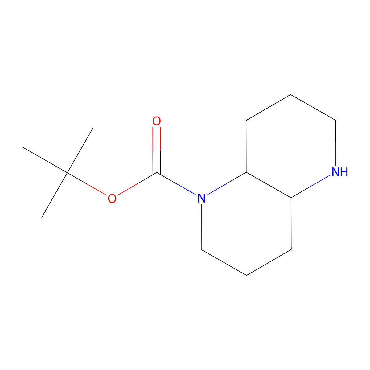 Tert-butyl decahydro-1,5-naphthyridine-1-carboxylate molecular structure, CAS 1000931-58-7