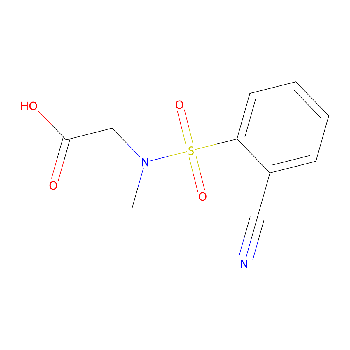 [[(2-Cyanophenyl)sulfonyl](methyl)amino]acetic acid molecular structure, CAS 1000931-63-4