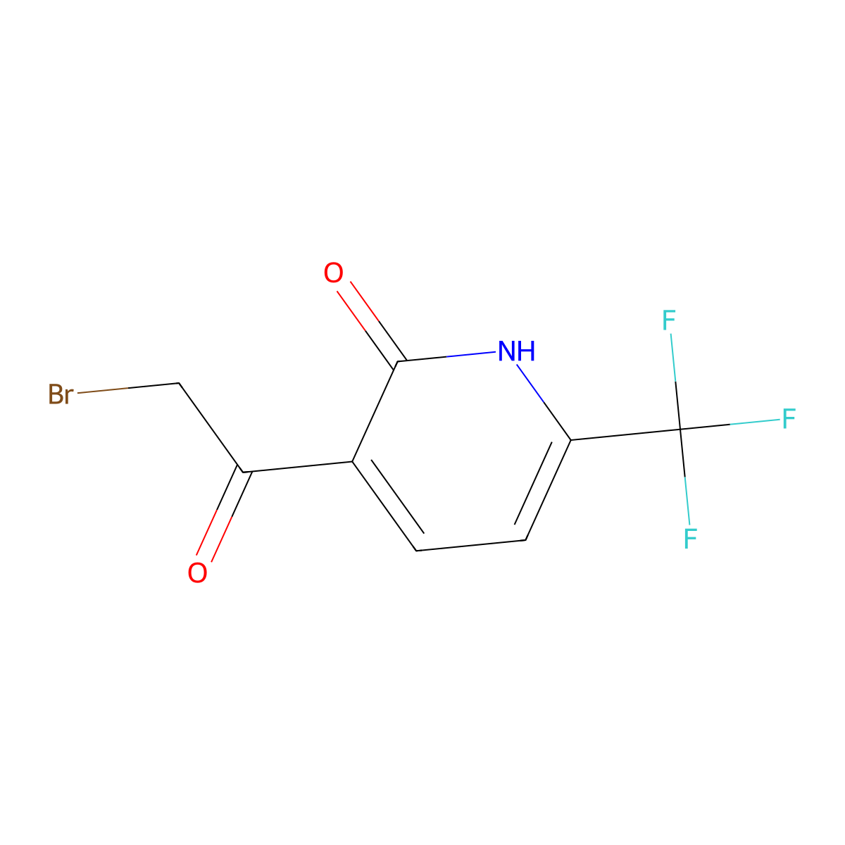 3-(2-Bromoacetyl)-6-(trifluoromethyl)-1,2-dihydropyridin-2-one molecular structure, CAS 1000931-76-9