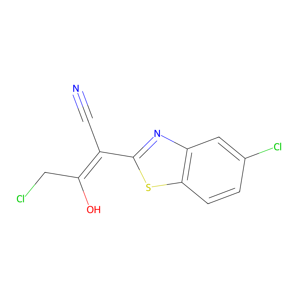 4-Chloro-2-(5-chloro-1,3-benzothiazol-2-yl)-3-hydroxybut-2-enenitrile molecular structure, CAS 1000931-79-2