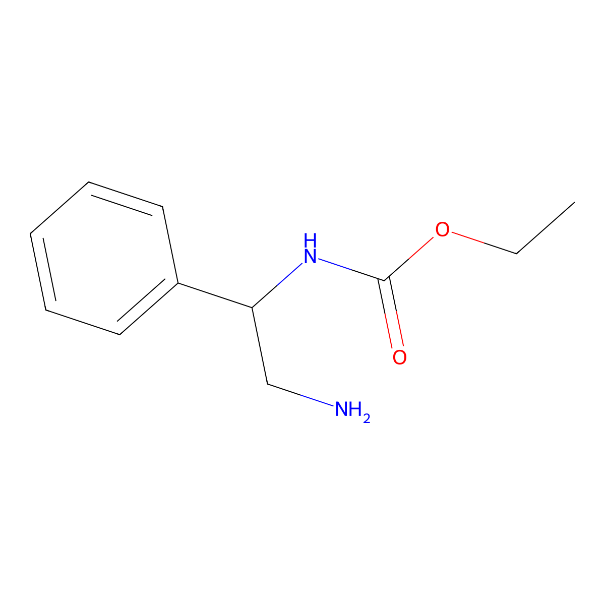 ethyl N-(2-amino-1-phenylethyl)carbamate molecular structure, CAS 1000931-86-1