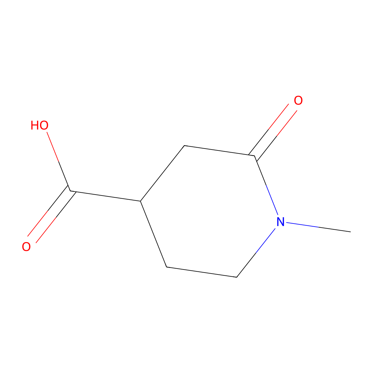 1-Methyl-2-oxopiperidine-4-carboxylic acid molecular structure, CAS 1000932-09-1