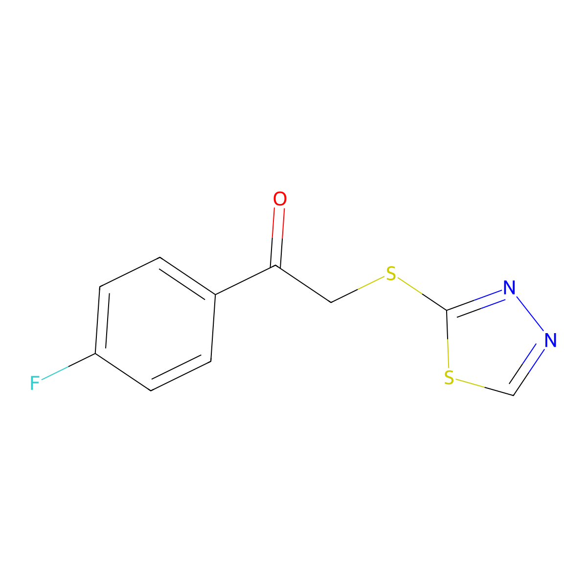 1-(4-Fluorophenyl)-2-(1,3,4-thiadiazol-2-ylsulfanyl)ethan-1-one molecular structure, CAS 1000932-10-4