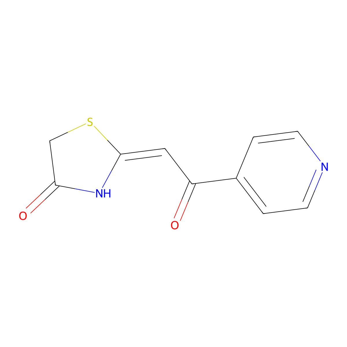 2-[2-Oxo-2-(pyridin-4-yl)ethylidene]-1,3-thiazolidin-4-one molecular structure, CAS 1000932-15-9