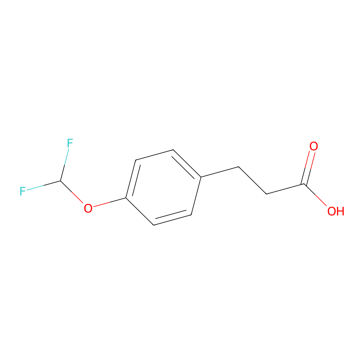 3-(4-(Difluoromethoxy)phenyl)propanoic acid molecular structure, CAS 1000932-18-2