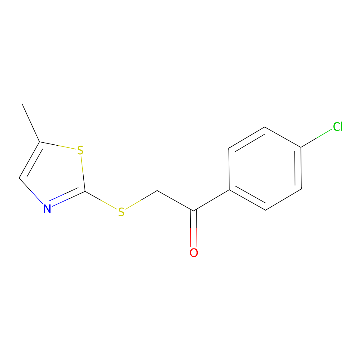 1-(4-Chlorophenyl)-2-[(5-methyl-1,3-thiazol-2-yl)sulfanyl]ethan-1-one molecular structure, CAS 1000932-22-8