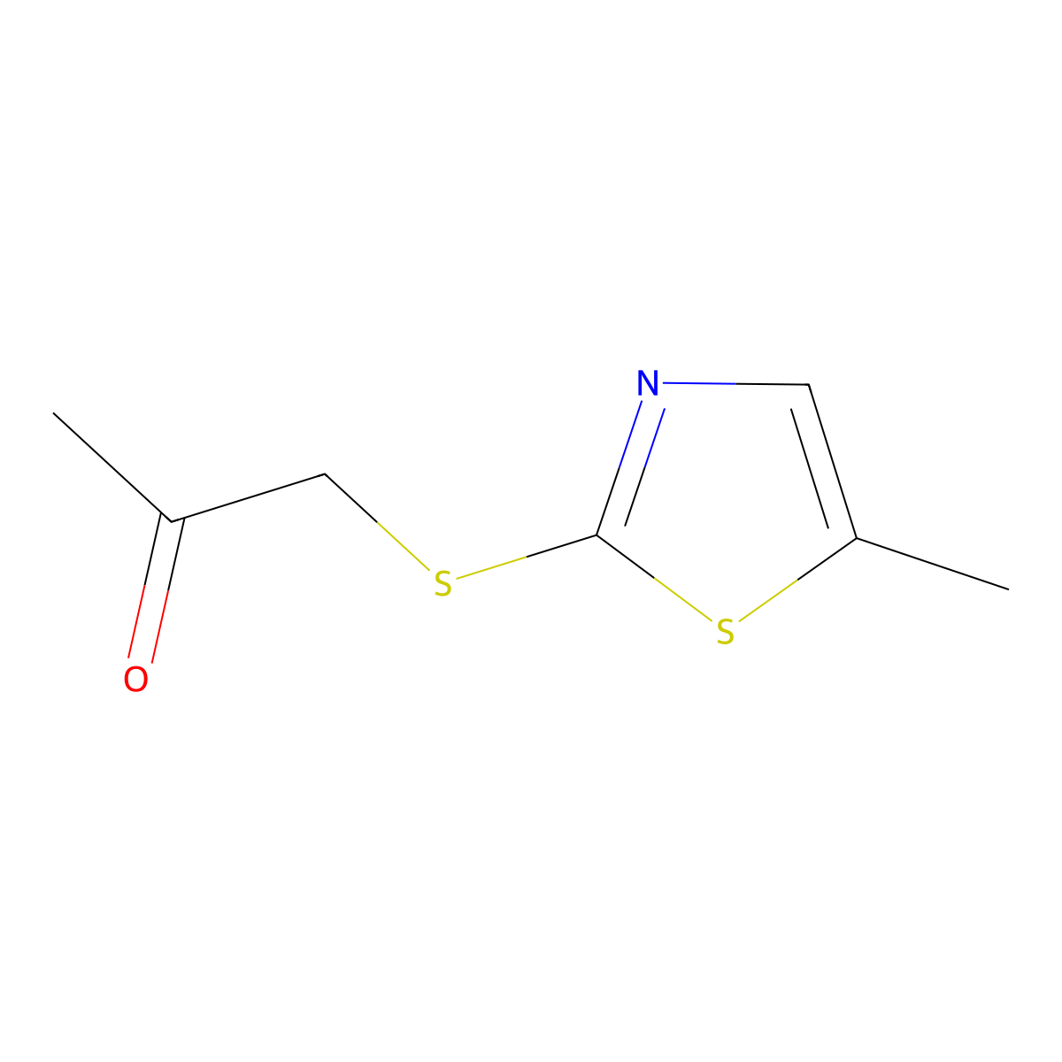 1-[(5-Methyl-1,3-thiazol-2-yl)sulfanyl]propan-2-one molecular structure, CAS 1000932-28-4