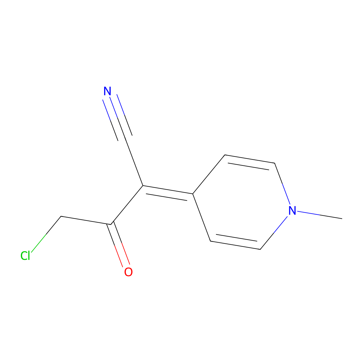 4-Chloro-2-(1-methyl-4(1H)-pyridinylidene)-3-oxobutanenitrile molecular structure, CAS 1000932-32-0