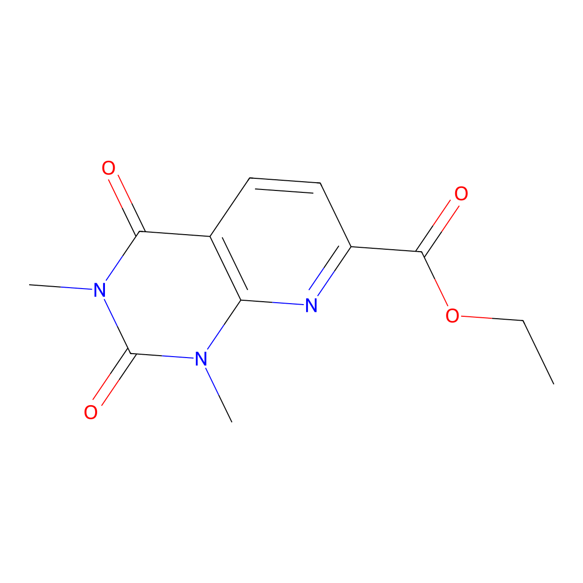 ethyl 1,3-dimethyl-2,4-dioxo-1H,2H,3H,4H-pyrido[2,3-d]pyrimidine-7-carboxylate molecular structure, CAS 1000932-33-1