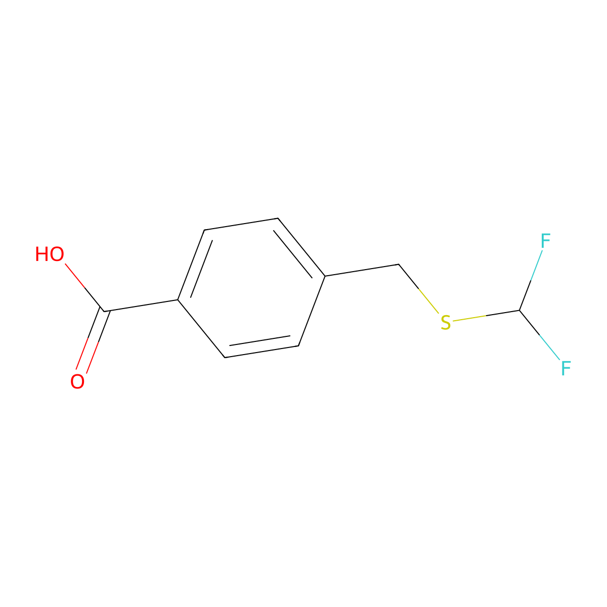 4-{[(Difluoromethyl)thio]methyl}benzoic acid molecular structure, CAS 1000932-37-5