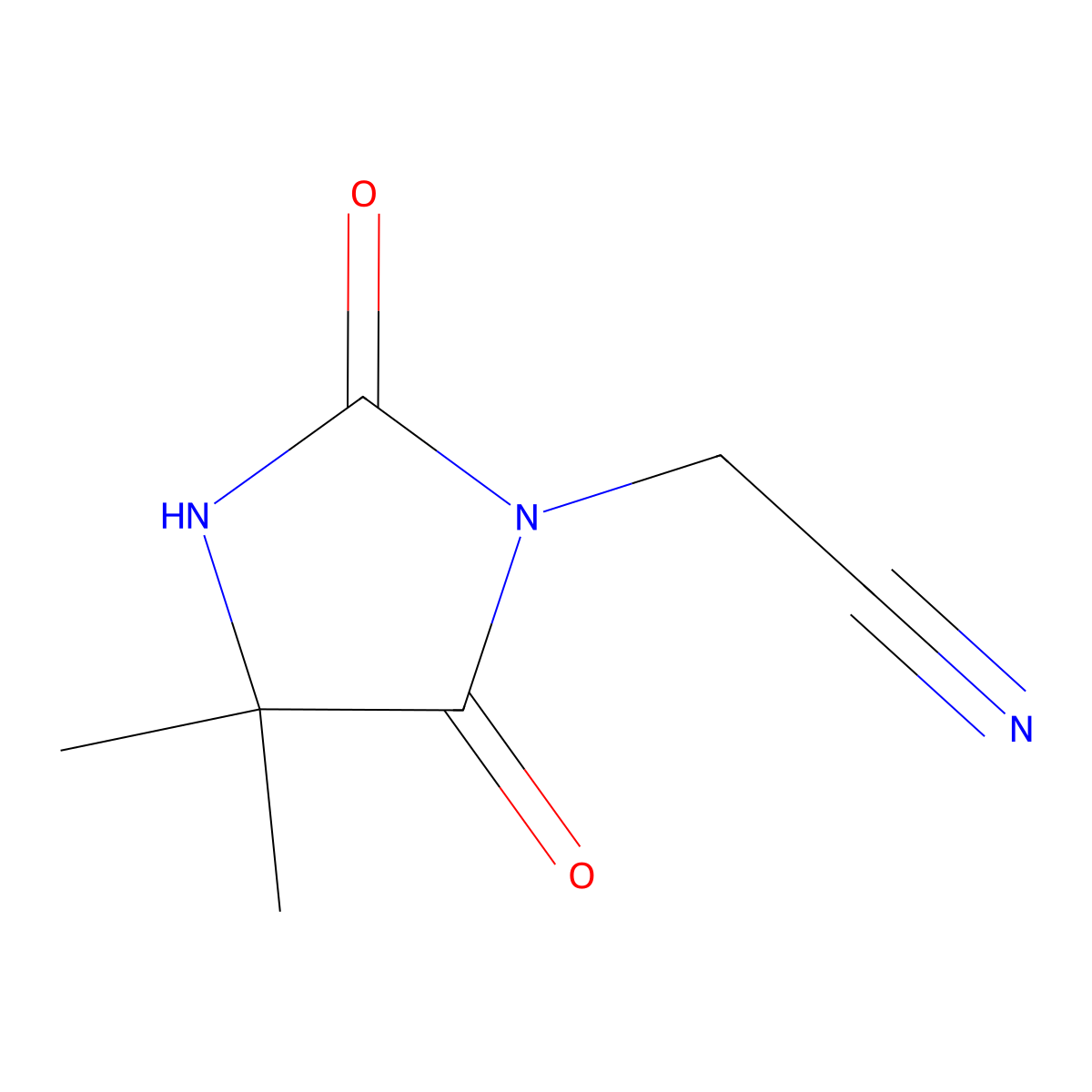 2-(4,4-Dimethyl-2,5-dioxoimidazolidin-1-yl)acetonitrile molecular structure, CAS 1000932-38-6