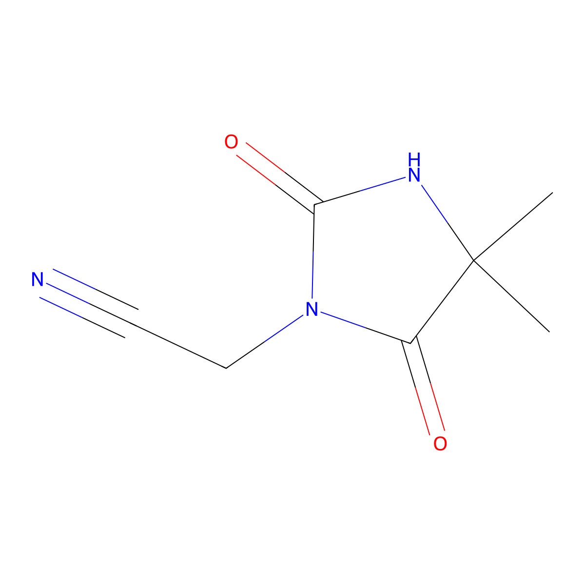2-(4,4-Dimethyl-2,5-dioxoimidazolidin-1-yl)acetonitrile molecular structure, CAS 1000932-38-6