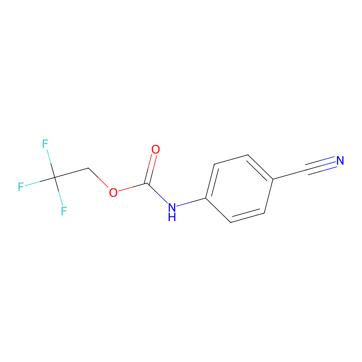 2,2,2-trifluoroethyl N-(4-cyanophenyl)carbamate molecular structure, CAS 1000932-40-0