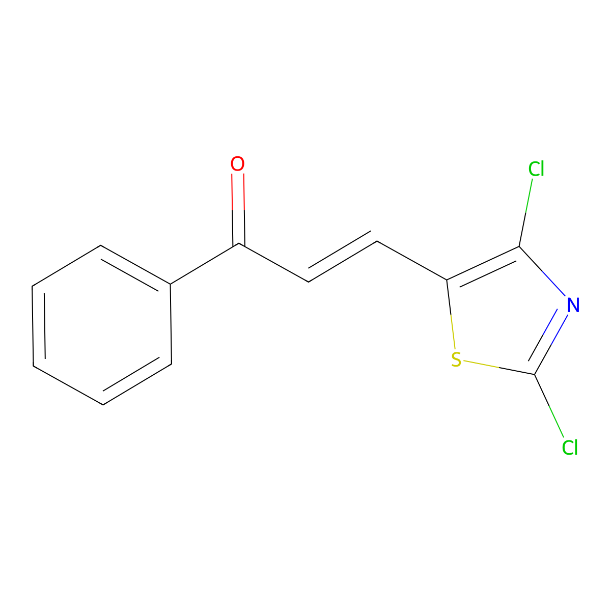 3-(2,4-Dichloro-5-thiazolyl)-1-phenyl-2-propen-1-one molecular structure, CAS 1000932-44-4
