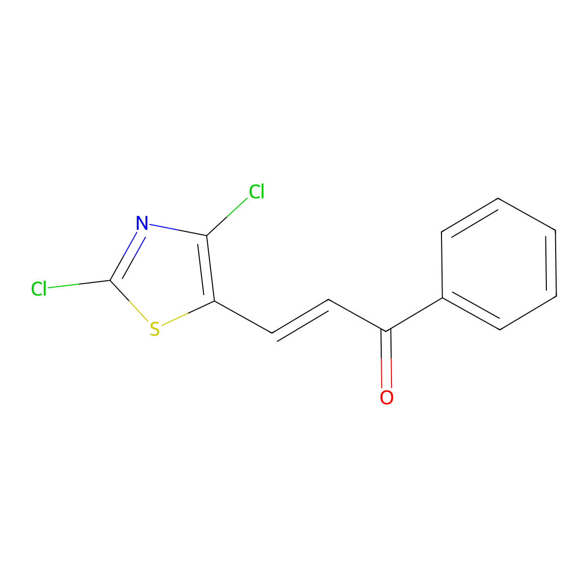 3-(2,4-Dichloro-5-thiazolyl)-1-phenyl-2-propen-1-one molecular structure, CAS 1000932-44-4