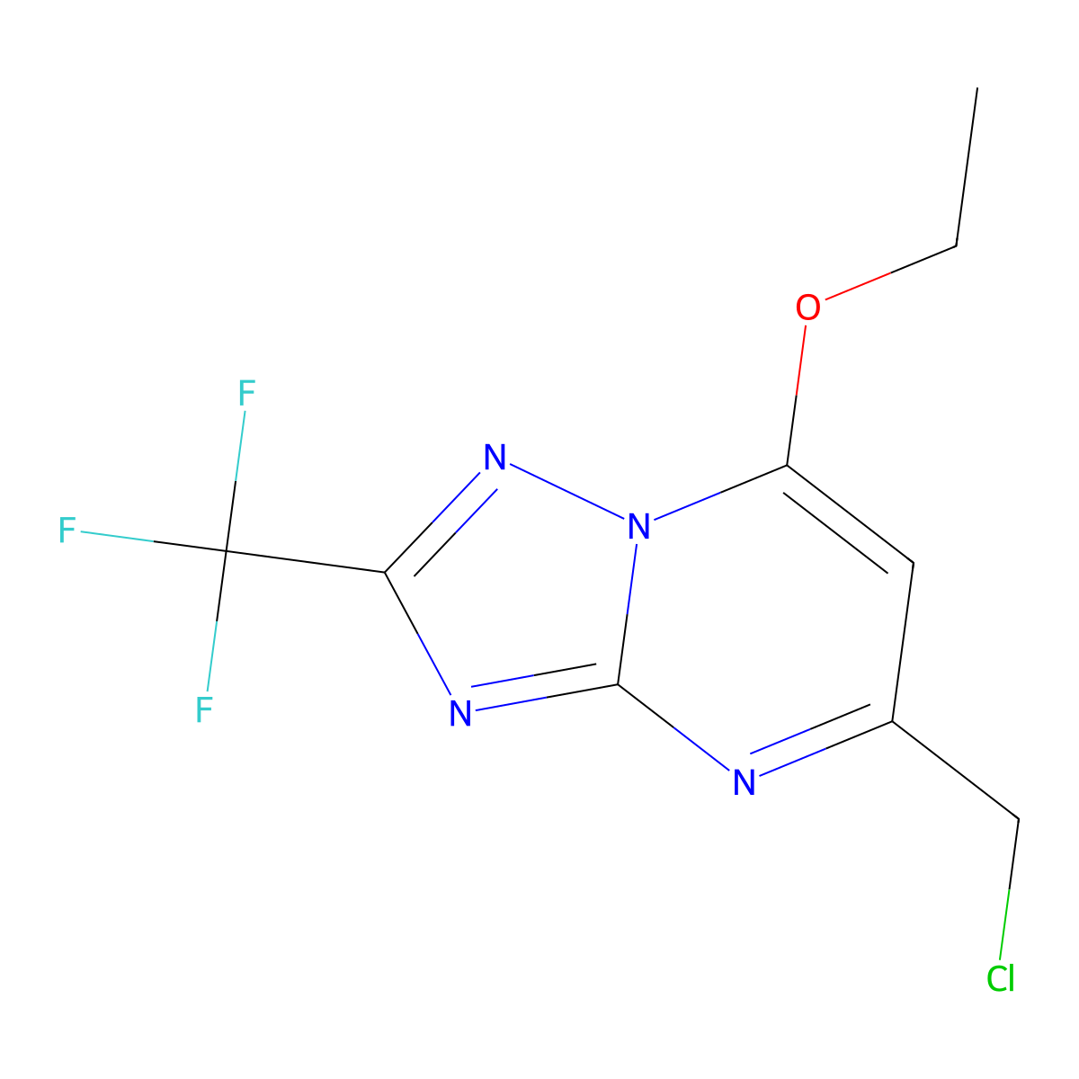 5-(Chloromethyl)-7-ethoxy-2-(trifluoromethyl)-[1,2,4]triazolo[1,5-a]pyrimidine molecular structure, CAS 1000932-47-7