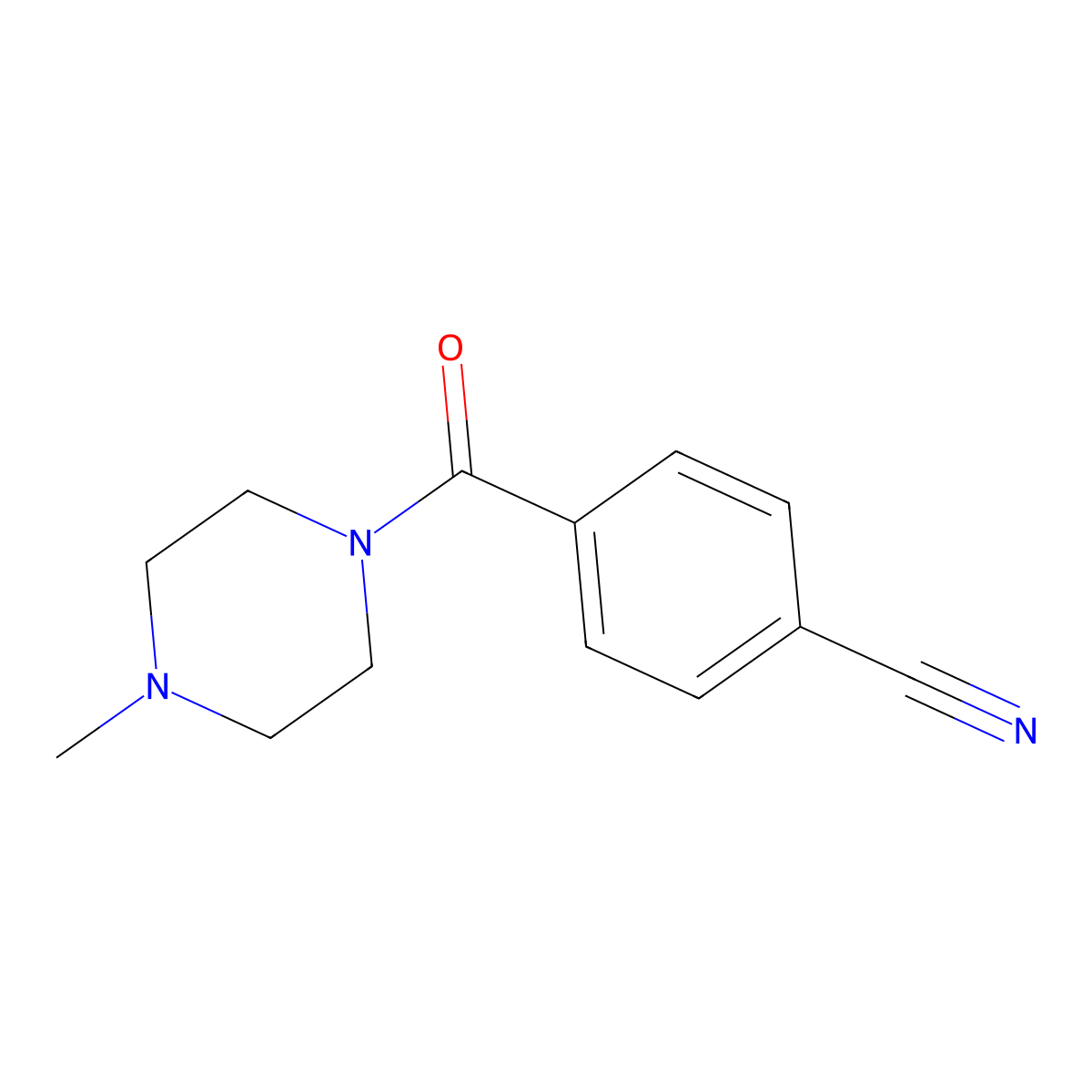 4-(4-Methylpiperazine-1-carbonyl)benzonitrile molecular structure, CAS 1000932-49-9