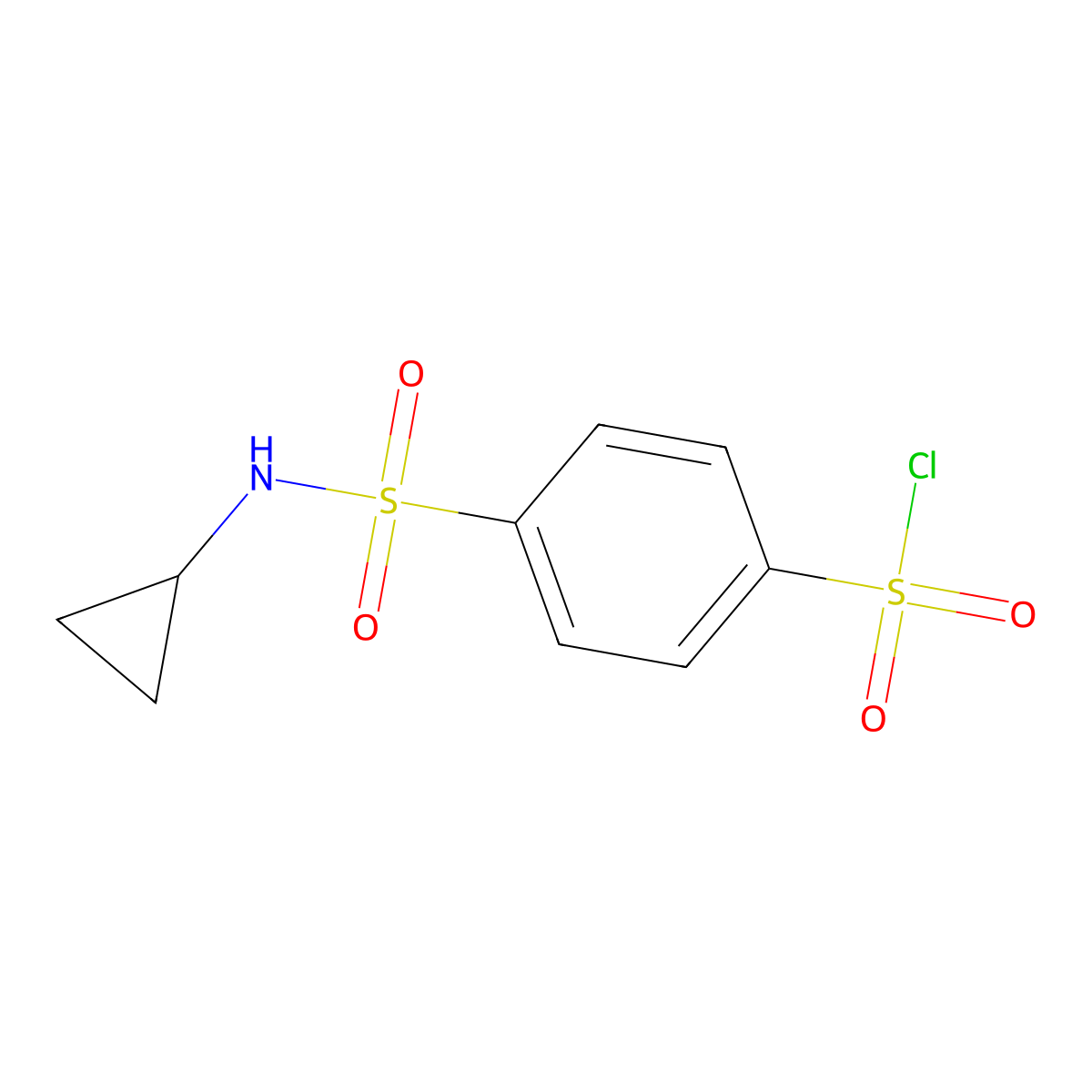 4-(Cyclopropylsulfamoyl)benzene-1-sulfonyl chloride molecular structure, CAS 1000932-54-6