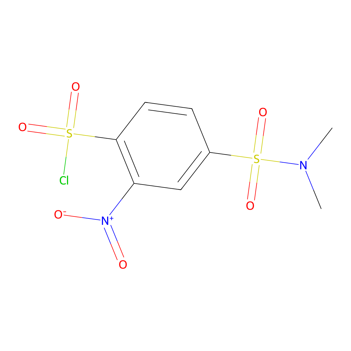 4-(Dimethylsulfamoyl)-2-nitrobenzene-1-sulfonyl chloride molecular structure, CAS 1000932-58-0
