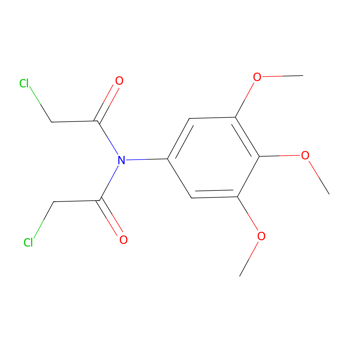2-chloro-N-(2-chloroacetyl)-N-(3,4,5-trimethoxyphenyl)acetamide molecular structure, CAS 1000932-63-7