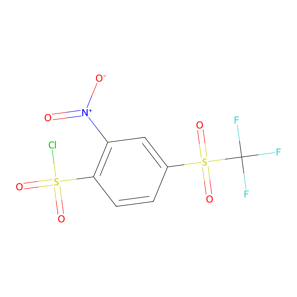 2-Nitro-4-[(trifluoromethyl)sulfonyl]benzenesulfonyl chloride molecular structure, CAS 1000932-64-8