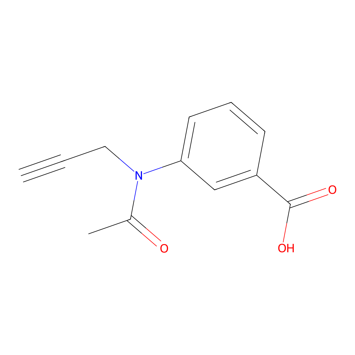 3-[N-(prop-2-yn-1-yl)acetamido]benzoic acid molecular structure, CAS 1000932-65-9
