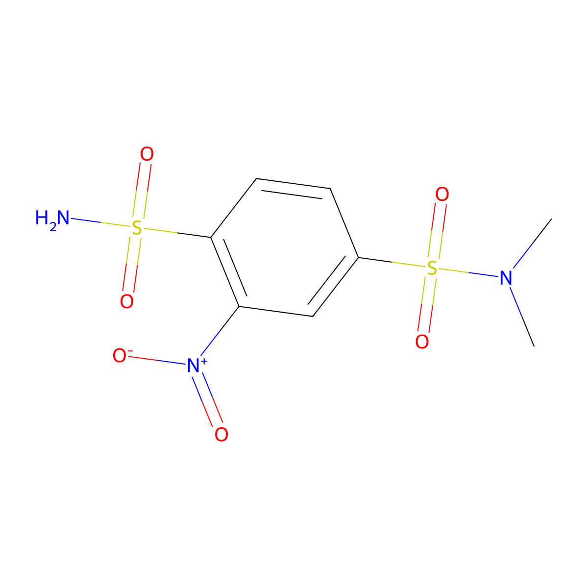 1-N,1-N-dimethyl-3-nitrobenzene-1,4-disulfonamide molecular structure, CAS 1000932-66-0
