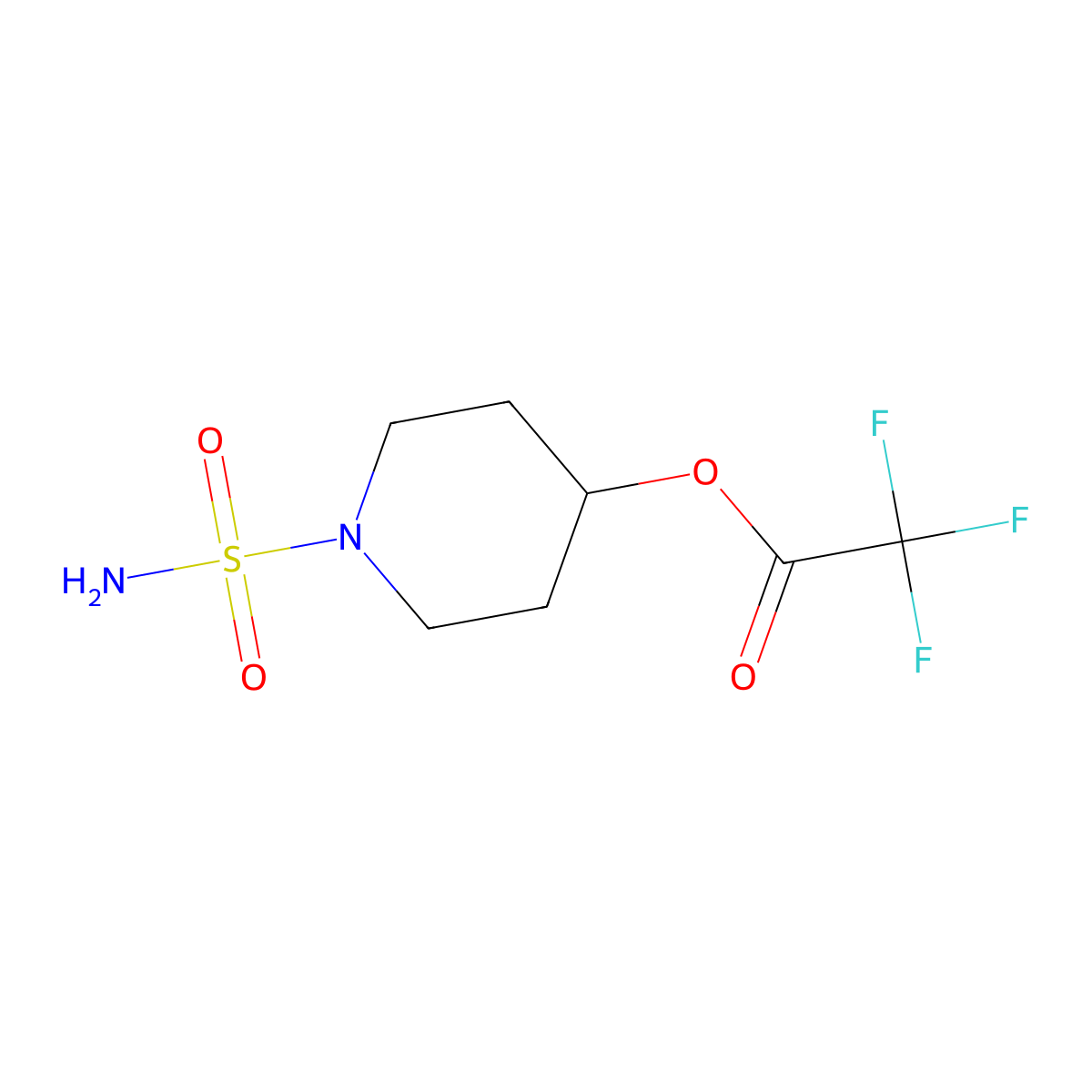 1-Sulfamoylpiperidin-4-yl 2,2,2-trifluoroacetate molecular structure, CAS 1000932-69-3