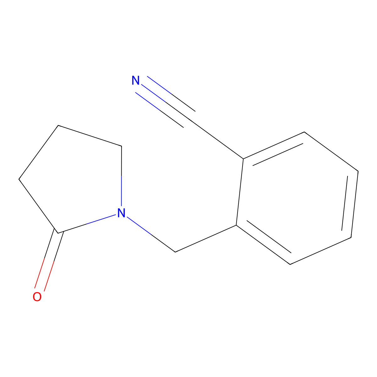 2-[(2-Oxopyrrolidin-1-yl)methyl]benzonitrile molecular structure, CAS 1000932-70-6