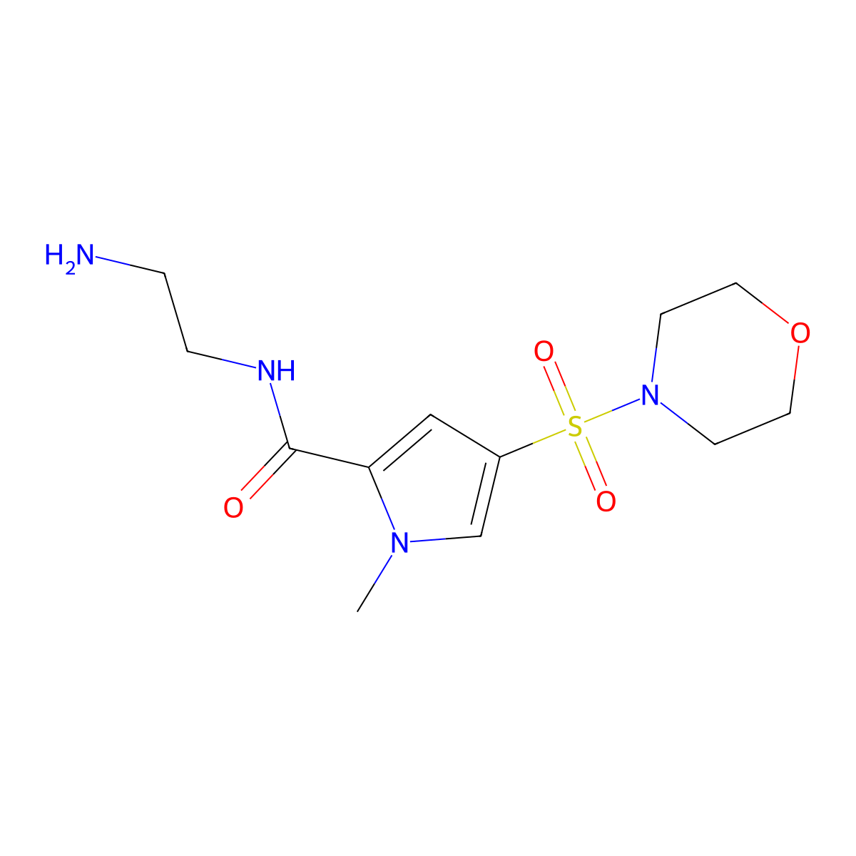 N-(2-Aminoethyl)-1-methyl-4-(4-morpholinylsulfonyl)-1H-pyrrole-2-carboxamide molecular structure, CAS 1000932-72-8