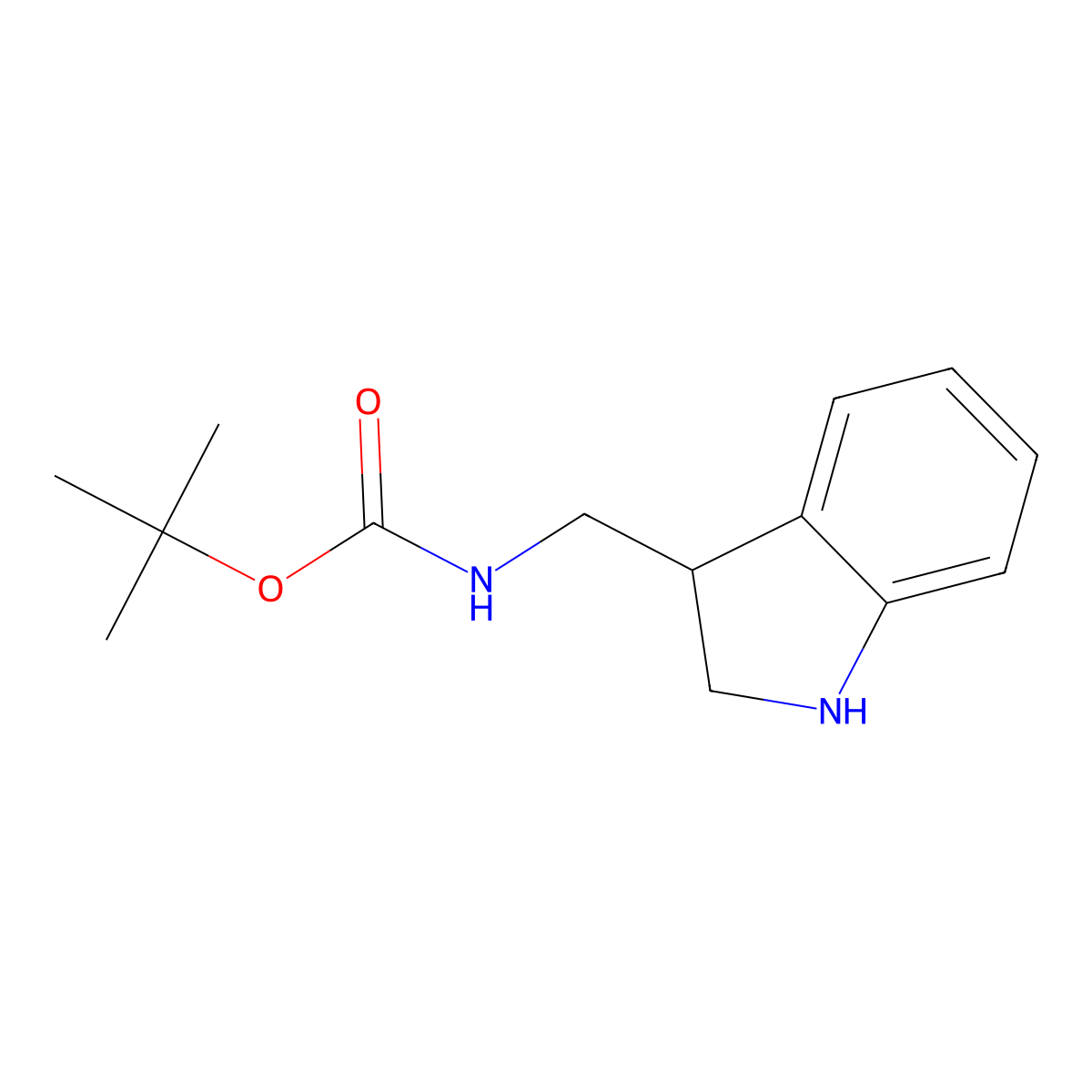 3-(Boc-aminomethyl)indoline molecular structure, CAS 1000932-73-9