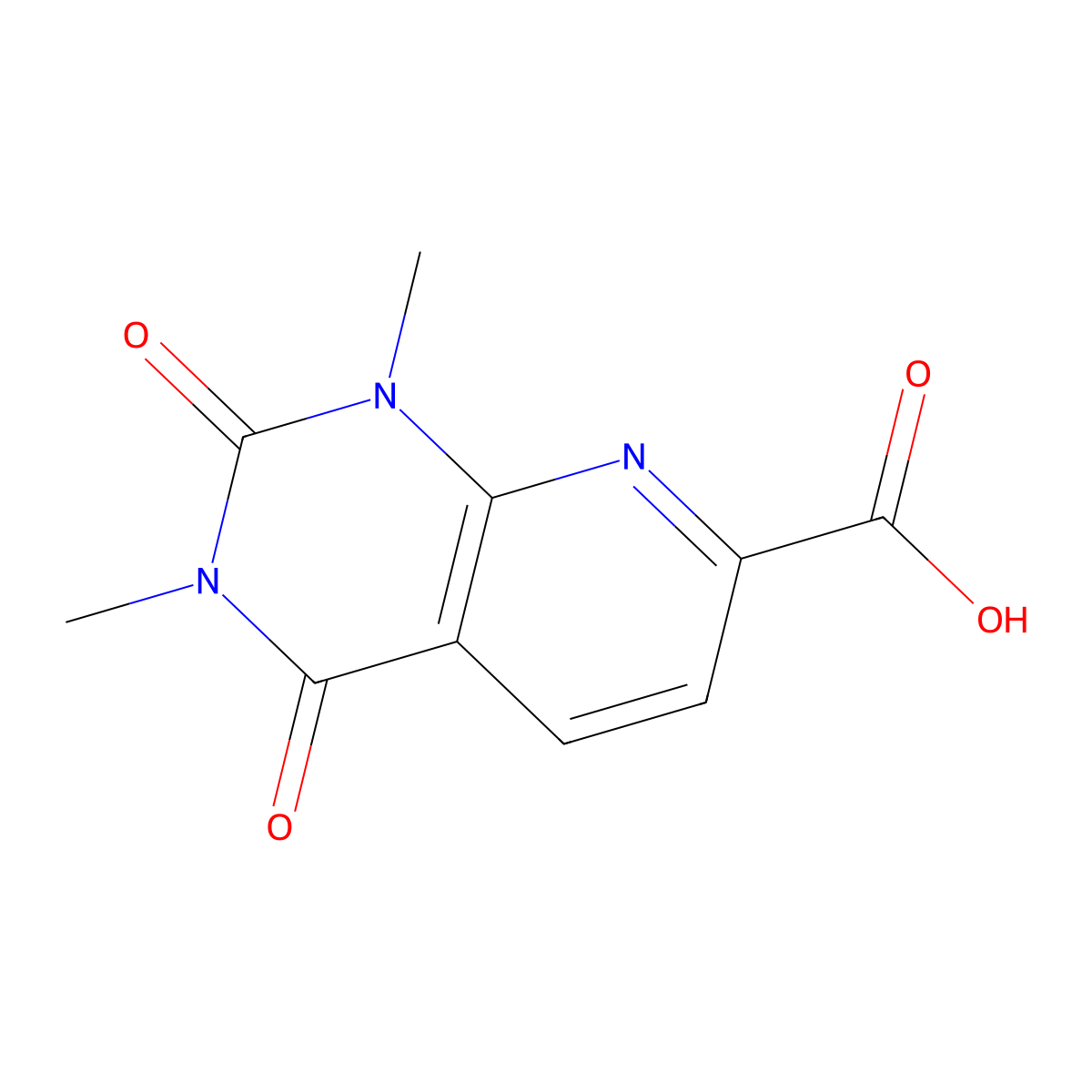 1,2,3,4-Tetrahydro-1,3-dimethyl-2,4-dioxopyrido(2,3-d)pyrimidine-7-carboxylic acid molecular structure, CAS 1000932-76-2