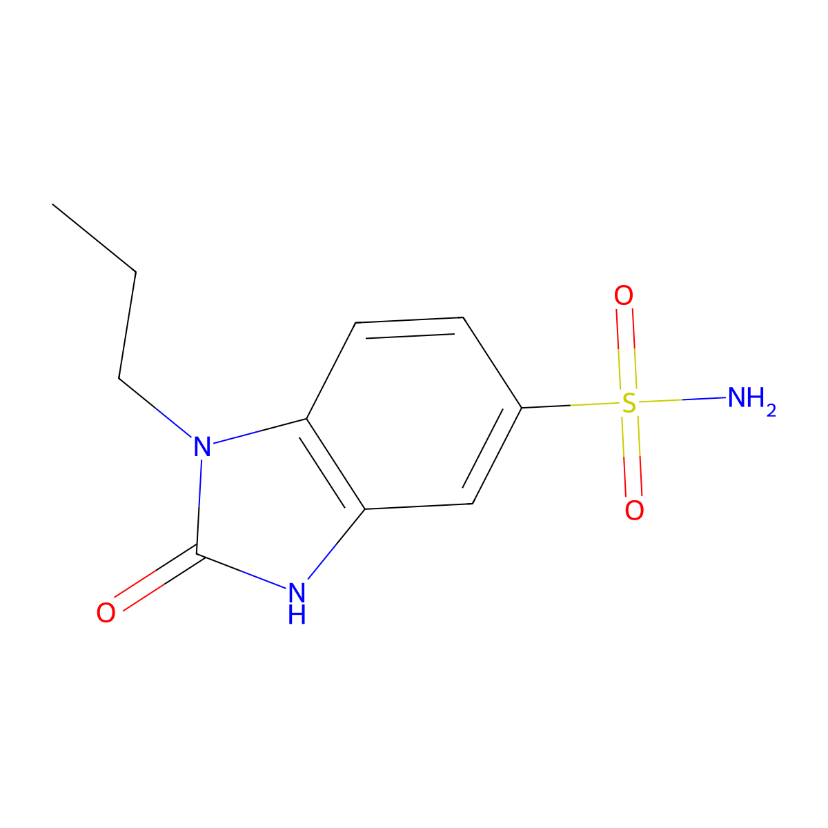 2,3-Dihydro-2-oxo-1-propyl-1H-benzimidazole-5-sulfonamide molecular structure, CAS 1000932-79-5