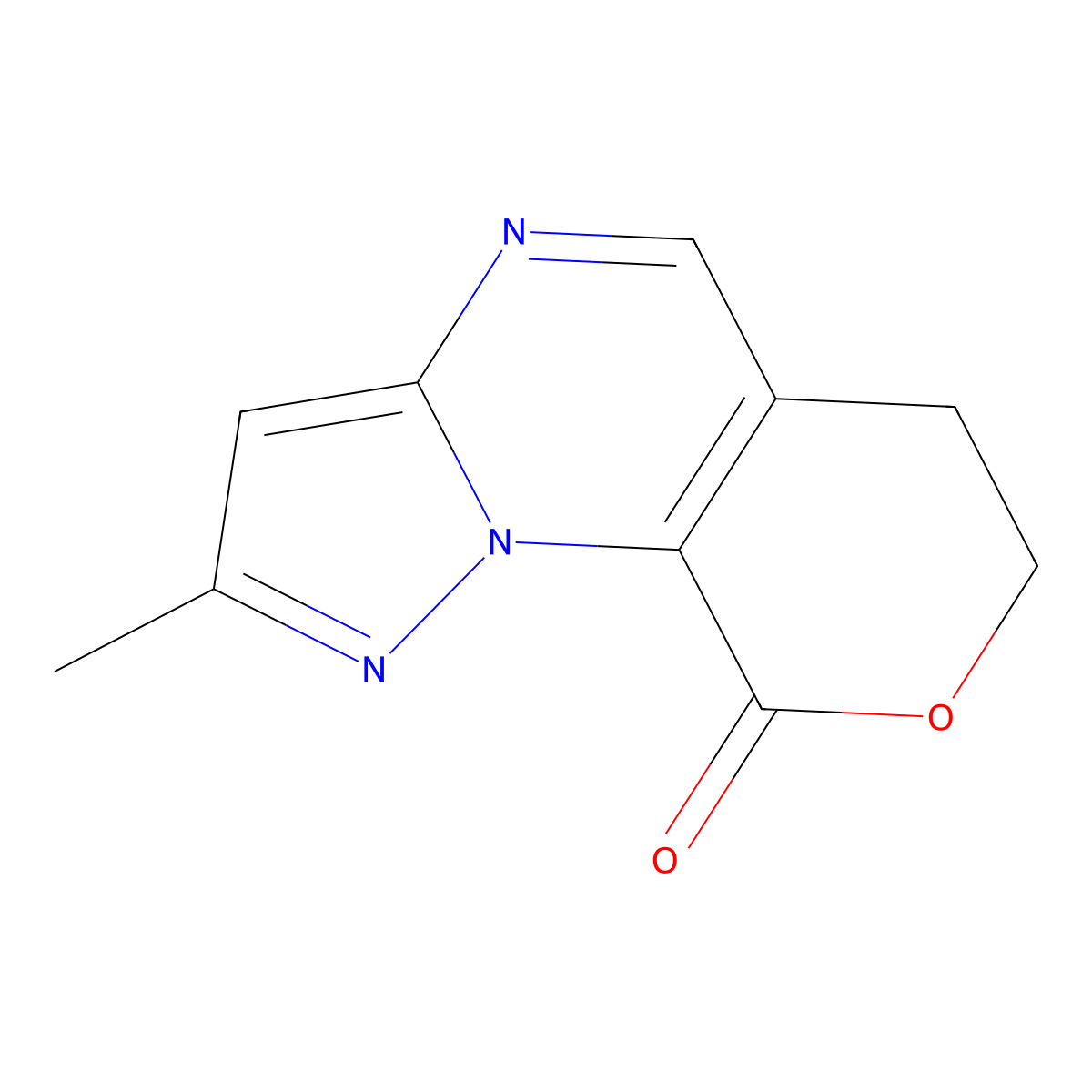 2-Methyl-6H-pyrano[4,3-e]pyrazolo[1,5-a]pyrimidin-9(7H)-one molecular structure, CAS 1000932-81-9
