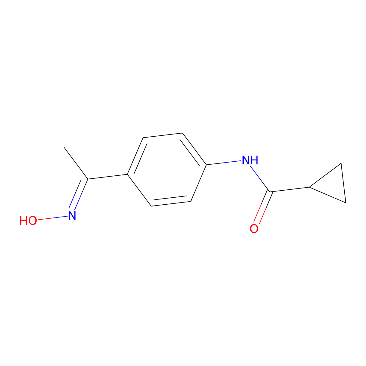 N-{4-[N-hydroxyethanimidoyl]phenyl}cyclopropanecarboxamide molecular structure, CAS 1000932-84-2