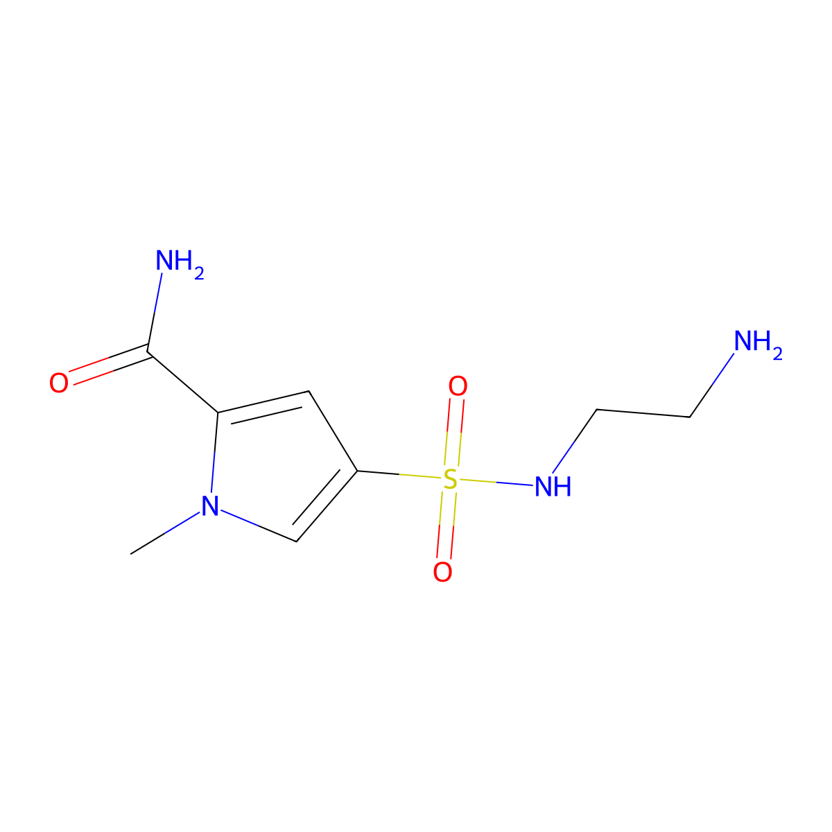 4-[(2-aminoethyl)sulfamoyl]-1-methyl-1H-pyrrole-2-carboxamide molecular structure, CAS 1000932-88-6