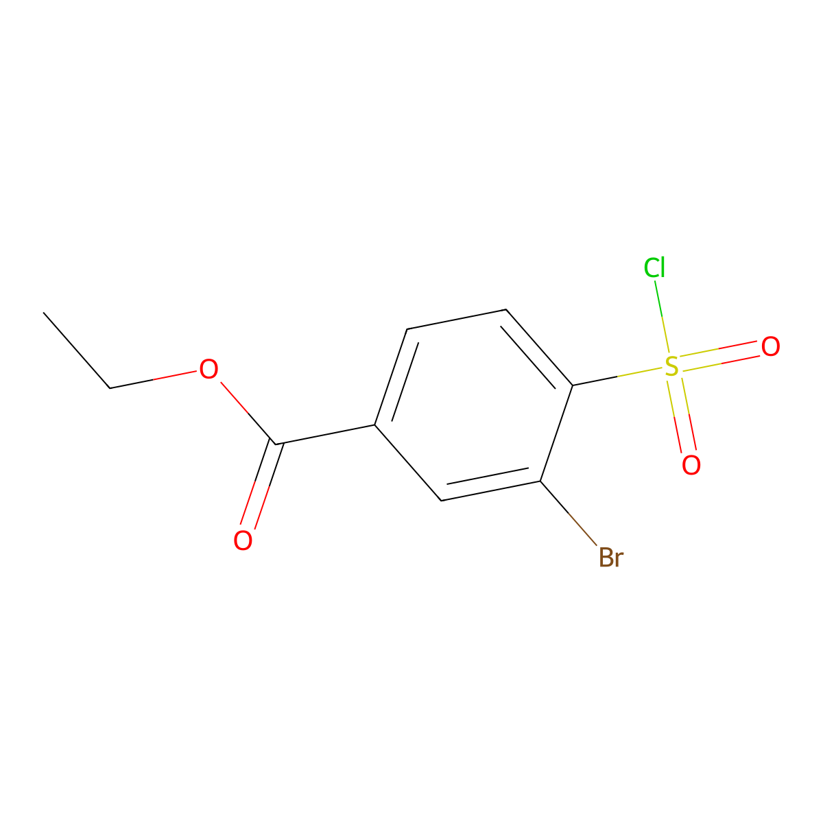Ethyl 3-bromo-4-(chlorosulfonyl)benzoate molecular structure, CAS 1000932-93-3