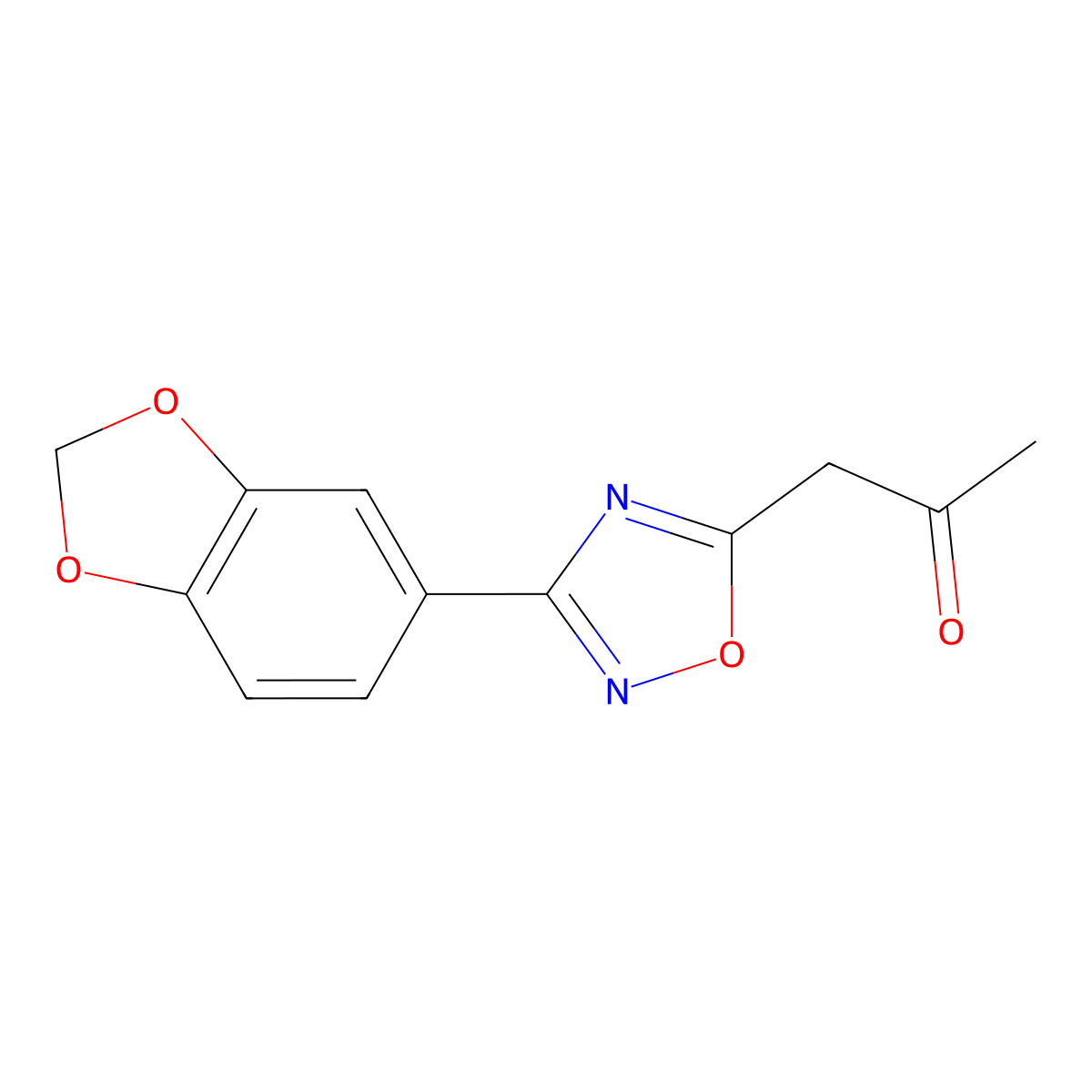 1-[3-(2H-1,3-benzodioxol-5-yl)-1,2,4-oxadiazol-5-yl]propan-2-one molecular structure, CAS 1000932-94-4